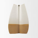 Vania Large Off White w Tan Textured Ceramic Vase - Default Title
