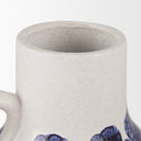 Truett White w Blue Stripes Ceramic Jug Vase - Default Title