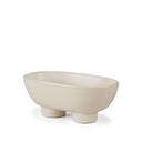 Tyren Cream Glazed Decorative Oblong Ceramic Bowl - Default Title