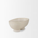 Tyren Cream Glazed Decorative Oblong Ceramic Bowl - Default Title