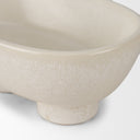 Tyren Cream Glazed Decorative Oblong Ceramic Bowl - Default Title
