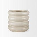 Twyla Short Cream Glazed Floor Vase - Default Title