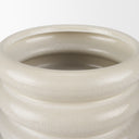 Twyla Short Cream Glazed Floor Vase - Default Title