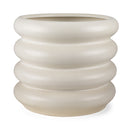 Twyla Tall Cream Glazed Floor Ceramic Vase - Default Title