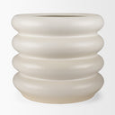Twyla Tall Cream Glazed Floor Ceramic Vase - Default Title