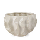 Vahn Sculptural Cream Glazed Decorative Ceramic Bowl - Default Title