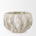 Vahn Sculptural Cream Glazed Decorative Ceramic Bowl - Default Title