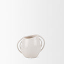 Urvi Short Off White Speckled Asymmetrical Ceramic Vase - Default Title