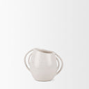Urvi Short Off White Speckled Asymmetrical Ceramic Vase - Default Title