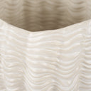 Velia Short Seashell Sculptural Cream Glazed Ceramic Vase - Default Title