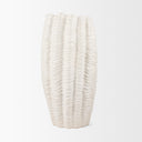 Velia Tall Seashell Sculptural Cream Glazed Ceramic Vase - Default Title