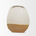 Vania Short Off White w Tan Textured Ceramic Vase - Default Title
