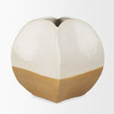 Vania Short Off White w Tan Textured Ceramic Vase - Default Title
