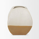 Vania Short Off White w Tan Textured Ceramic Vase - Default Title
