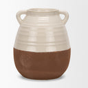 Tryna Large Beige w Matte Brown Ceramic Vase - Default Title