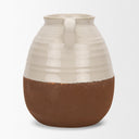 Tryna Large Beige w Matte Brown Ceramic Vase - Default Title
