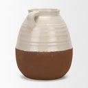 Tryna Large Beige w Matte Brown Ceramic Vase - Default Title