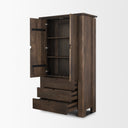 Wallen Solid Dark Brown Wood Curio Cabinet - Default Title