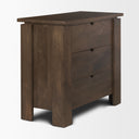 Wallen Solid Dark Brown Wood 3 Drawer Accent Cabinet - Default Title