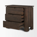 Wallen Solid Dark Brown Wood 3 Drawer Accent Cabinet - Default Title