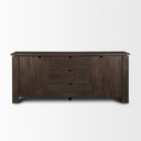 Wallen 2 Door Solid Dark Brown Wood w 3 Drawers Sideboard - Default Title