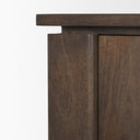 Wallen 2 Door Solid Dark Brown Wood w 3 Drawers Sideboard - Default Title