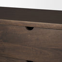 Wallen 2 Door Solid Dark Brown Wood w 3 Drawers Sideboard - Default Title