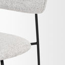 Casey Matte Black Metal w Gray Fabric Dining Chair - Default Title