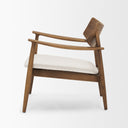 Haggen Medium Brown Oak Wood w Cream Fabric Accent Chair - Default Title
