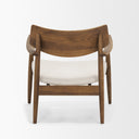Haggen Medium Brown Oak Wood w Cream Fabric Accent Chair - Default Title
