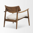 Haggen Medium Brown Oak Wood w Cream Fabric Accent Chair - Default Title