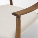Haggen Medium Brown Oak Wood w Cream Fabric Accent Chair - Default Title