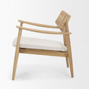 Haggen Light Brown Oak Wood w Cream Fabric Accent Chair - Default Title