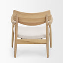Haggen Light Brown Oak Wood w Cream Fabric Accent Chair - Default Title