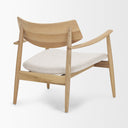 Haggen Light Brown Oak Wood w Cream Fabric Accent Chair - Default Title