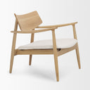 Haggen Light Brown Oak Wood w Cream Fabric Accent Chair - Default Title