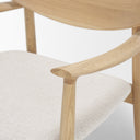 Haggen Light Brown Oak Wood w Cream Fabric Accent Chair - Default Title
