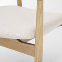 Haggen Light Brown Oak Wood w Cream Fabric Accent Chair - Default Title