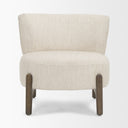 Vyra Dark Brown Wood w Cream Fabric Accent Chair - Default Title