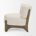Vyra Dark Brown Wood w Cream Fabric Accent Chair - Default Title