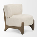 Vyra Dark Brown Wood w Cream Fabric Accent Chair - Default Title