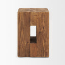 Waylen Natural Wood Block Accent Stool - Default Title