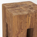 Waylen Natural Wood Block Accent Stool - Default Title