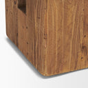 Waylen Natural Wood Block Accent Stool - Default Title