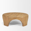 Shima Round Light Brown Wood WArched Legs Coffee Table - Default Title