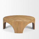 Shima Round Light Brown Wood WArched Legs Coffee Table - Default Title