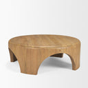 Shima Round Light Brown Wood WArched Legs Coffee Table - Default Title
