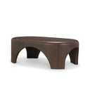 Shima Oval Dark Brown Wood w Arched Legs Coffee Table - Default Title