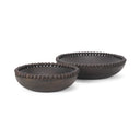 Wendell Dark Brown Wood w Wood Beads Round Bowls - Default Title
