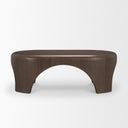 Shima Oval Dark Brown Wood w Arched Legs Coffee Table - Default Title